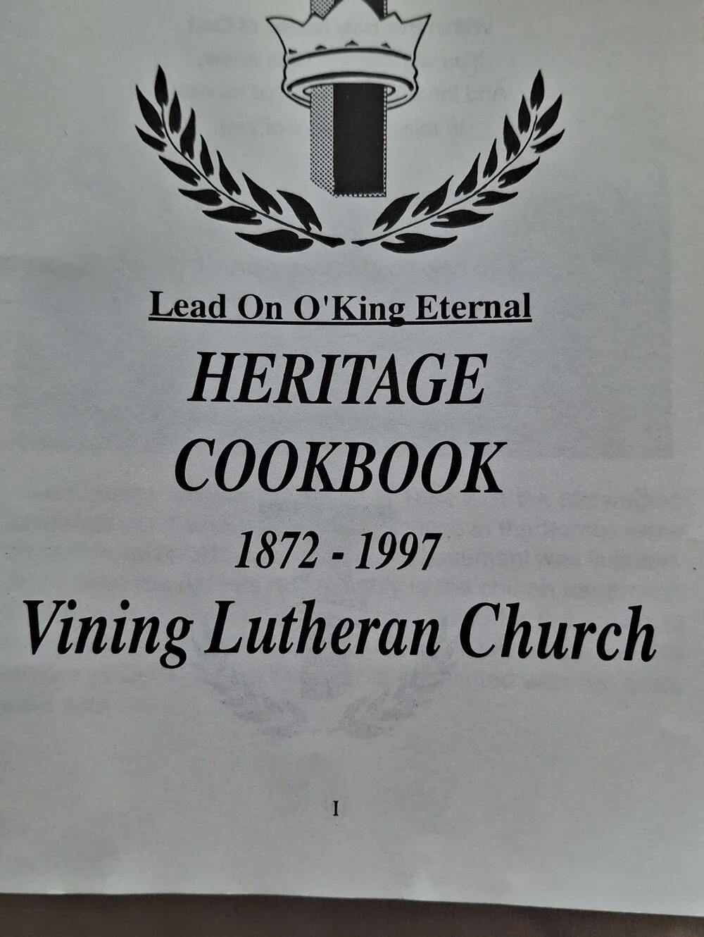 Vintage 1997 Heritage Cookbook- Vining Lurheran Church- Vining Minnesota